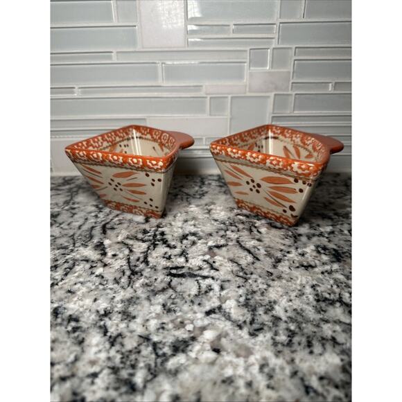 Temptations Old World Orange 6 oz. Triangle Ramekins - Set of 4 - Picture 2 of 8